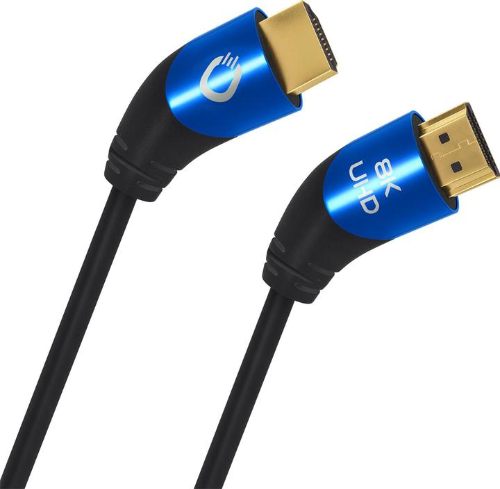 Oehlbach HDMI AV Anschlusskabel (1x HDMI-Stecker - 1x HDMI-Stecker) 1 m Schwarz (1 m, HDMI, 2.1)