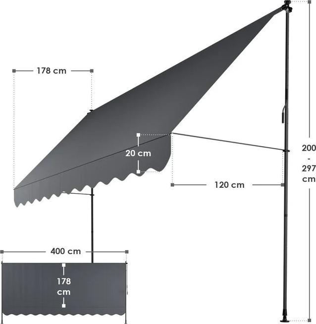 Actual product image Juskys Klemmmarkise Kapstadt (4 m)