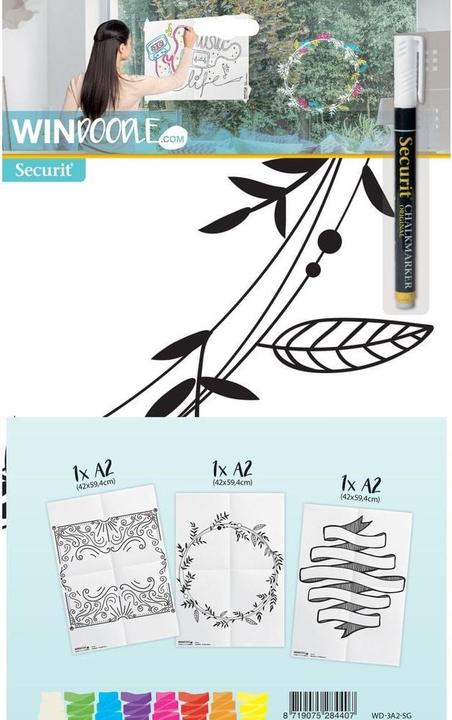 Image du produit Securit Malset A2 Fensterschablone, Rahmen, 3er Set