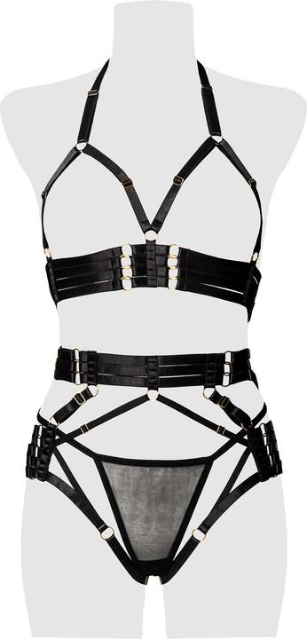 Grey Velvet Set di 3 pezzi composto da top, imbracatura e perizoma