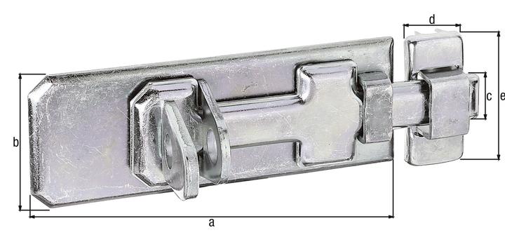 Produktbild GAH Sicherheits-Schlossriegel Länge 80 mm Breite 35 mm Stahl galvanisch gelb verzinkt (Sicherheitsriegel, 1 Stk.)