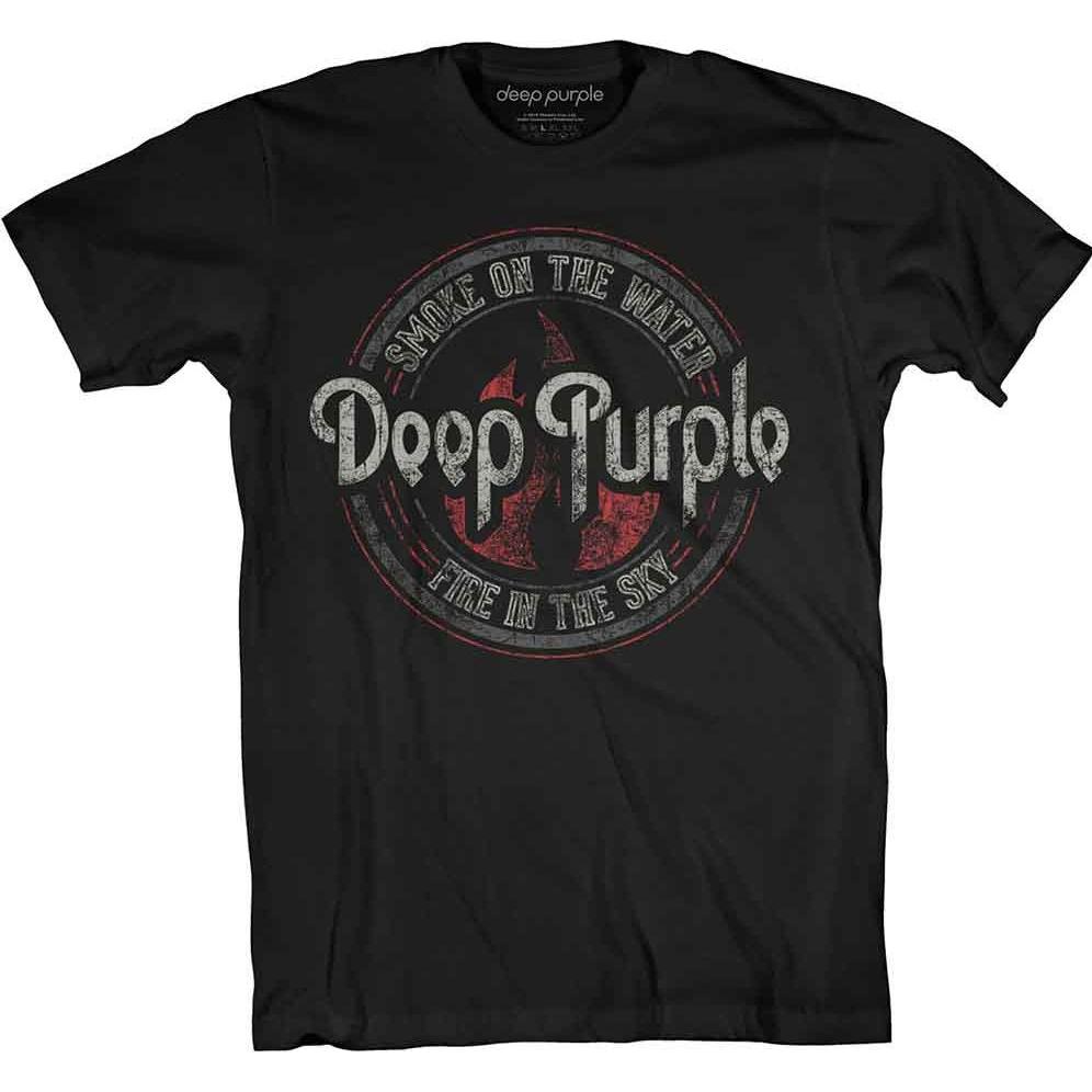 Deep Purple, Uomini, Maglietta, Smoke Circle, Nero, (L)