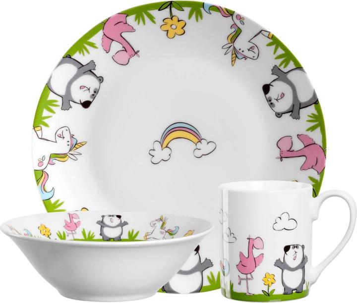 Image du produit Leonardo Vaisselle pour enfants avec couverts Licorne / Panda / Flamant rose Bambini