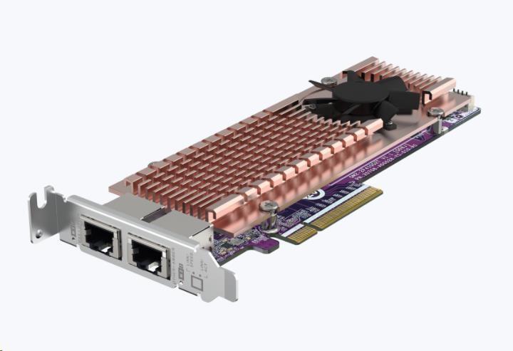 Produktbild QNAP Card QM2 series 2xPCIe 2280 M.2 SSD slots PCIe Gen4x8 2xAQC113C 10GbE NBASE-T port