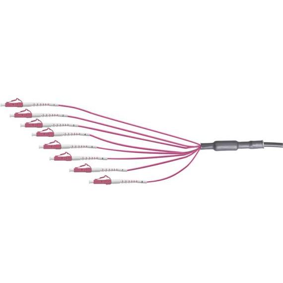 LogiLink LWL Trunkkabel U-DQ(ZN)BH, 8 Fasern Multimode OM4, LC/UPC - LC/UPC, 100 m (100 m), Netzwerkkabel