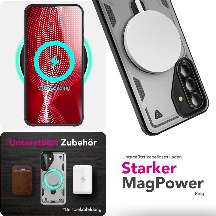 Produktbild Nalia Stormguard - Stabile Panzer Hülle mit MagSafe & 360-Grad Ringhalter - Military Cover (Samsung Galaxy A56)