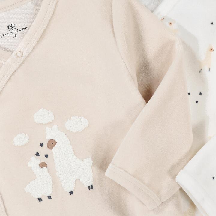 Produktbild La Redoute Collections 2er-Pack Samt-Strampler mit Lama-Motiven (54)