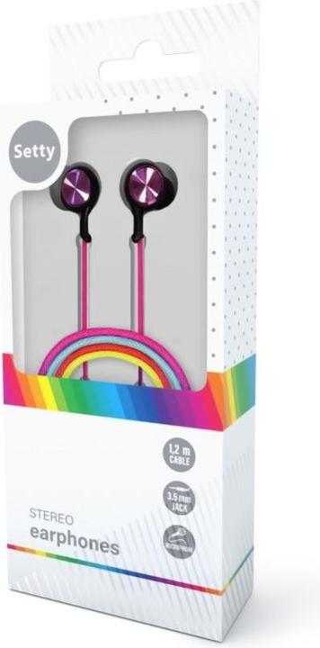 Actual product image Setty wired earphones SPD-J-313 rainbow (Cable)