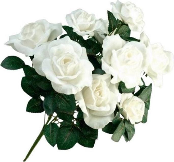 Dekomat Fleur artificielle Roses Blanc (43 cm)
