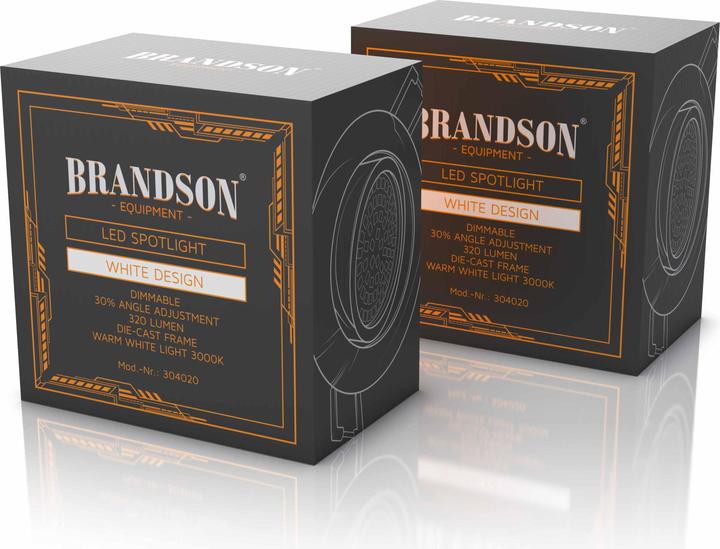 Produktbild Brandson 2x LED-Deckenstrahler, schwenkbar, warmweiss 3000K, Einbaustrahler 5W, Einbaulicht (320 lm)