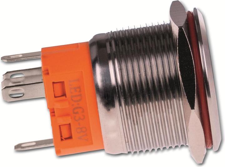 Image du produit Joy-it BUTTON22A-L-RD Interrupteur à bouton poussoir 250 V 3 A 1 x On/(Off) IK10, IP67 à verrouillage 1 pc.