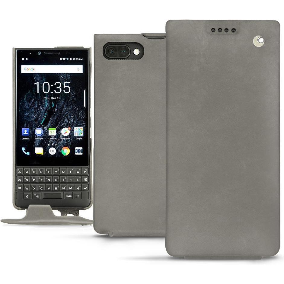 Noreve Lederschutzhülle vertikal (Blackberry KEY2), Smartphone Hülle, Grau