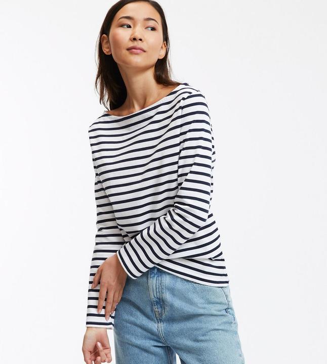 Produktbild La Redoute Collections Langarmshirt mit U-Boot-Ausschnitt und Streifenmuster (M)