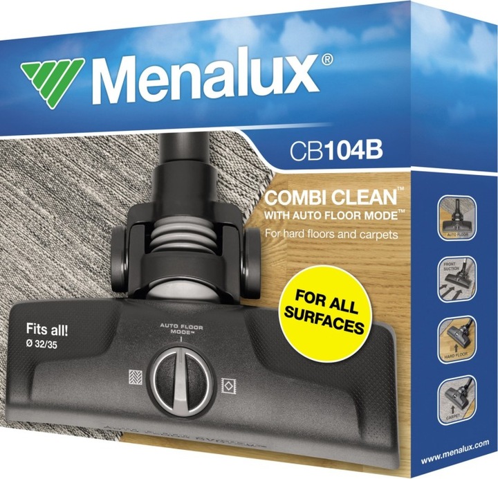 Image du produit Menalux CB 104B CombiClean, buse Combi, avec adaptateur 32-35 mm, pour AEG, Rowenta, Miele, Sieme, etc.
