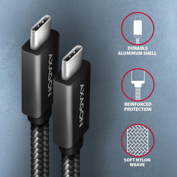 Produktbild Axagon USB C – USB C (2 m, USB 3.2 Gen 2x2, 100 W)