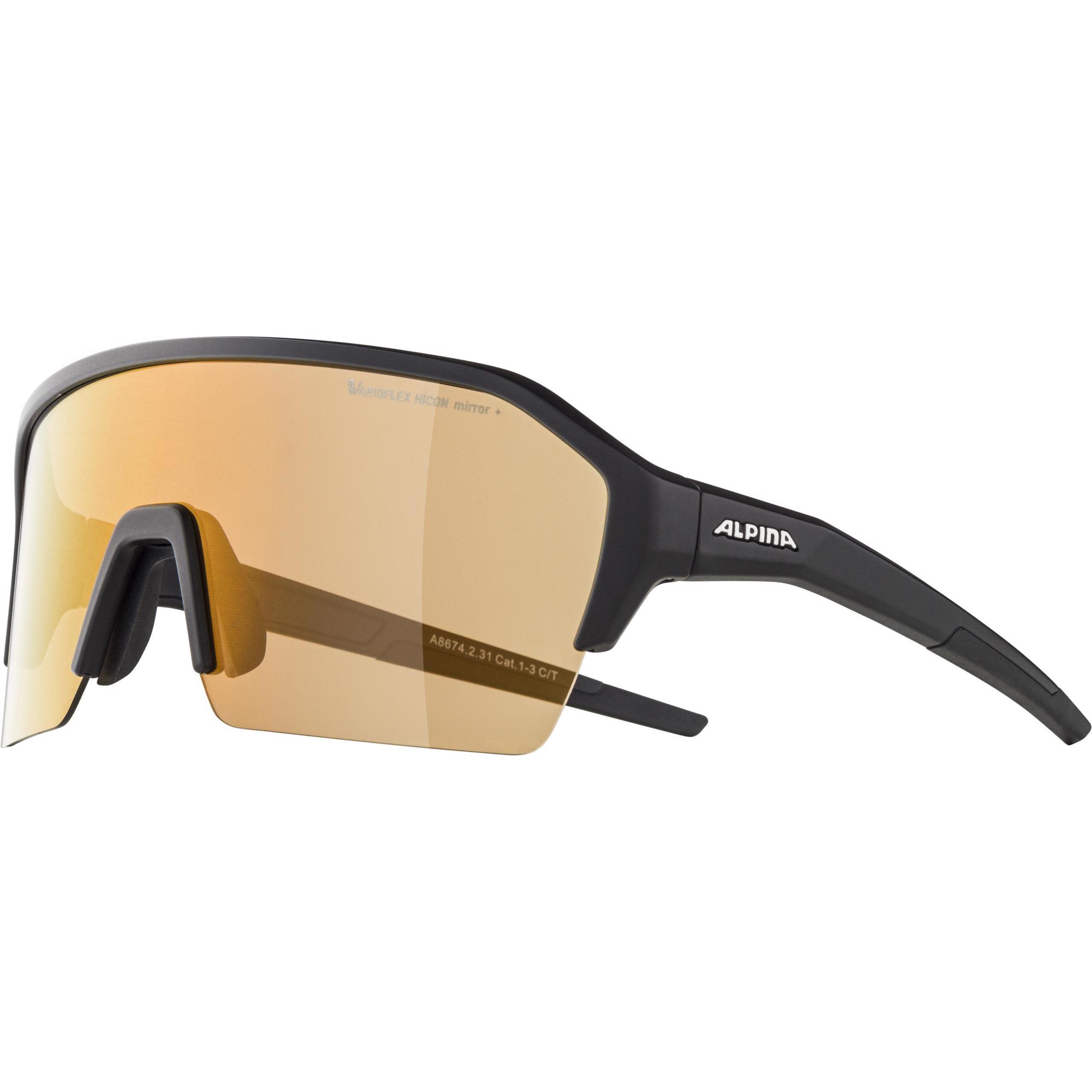 Thumbnail - ALPINA SPORTS, Unisex, Sportbrille, Ram HR Q-Lite V (Schwarz, Silver Mirror), Schwarz