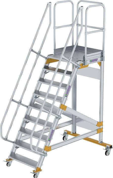 Produktbild Munk Plattformtreppe fahrbar 60° Stufenbreite 800 mm 9 Stufen (Plattformleiter, 80 cm)