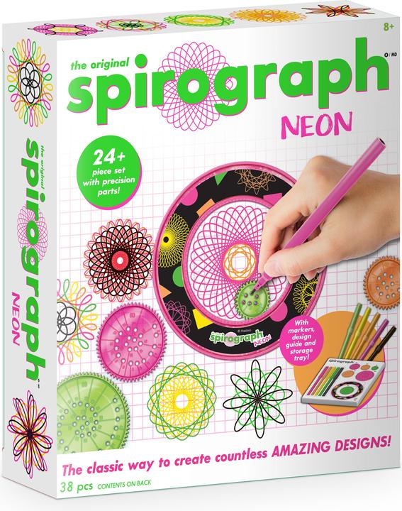 Actual product image Boti Spirograph neon drawing set
