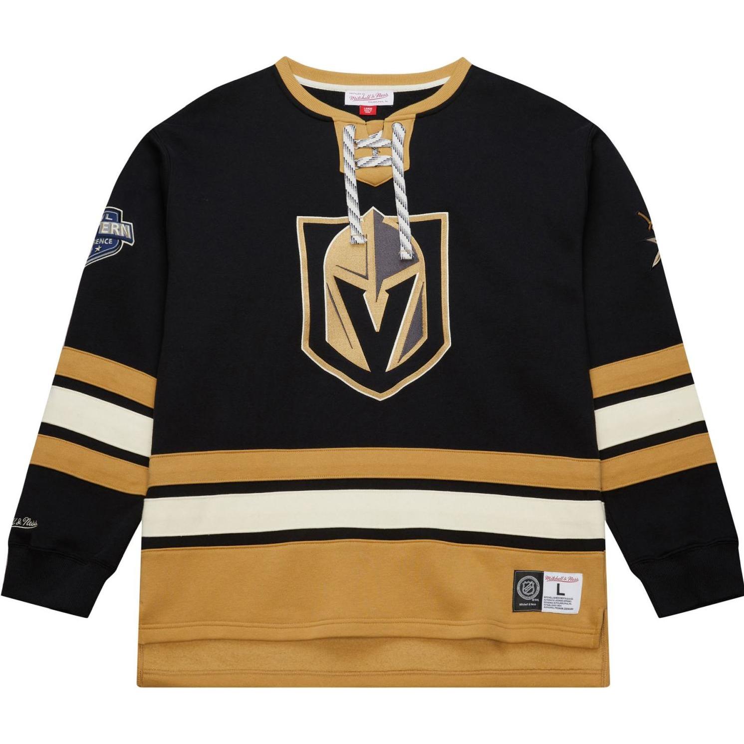Thumbnail - Mitchell & Ness, Herren, Pullover, M&N Vegas Golden Knights NHL Lace-Up Heritage Hoody - M, Schwarz, (M)