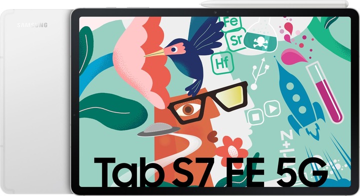 Actual product image Samsung Galaxy Tab S7 FE (5G, 12.40", 64 GB, Mystic Silver)