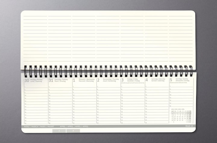 Sigel Tisch-Querkalender Conceptum 30 x 14,3cm, 2026, Blau (English, French, Dutch, German)