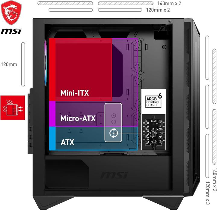 Image du produit MSI MPG Gungnir 110R (ATX, mATX, Mini-ITX)