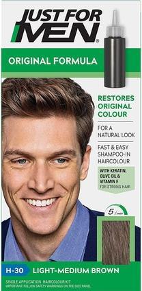 Produktbild Just For Men Shampoo In Hair Color H-30 Light Medium Brown 66ml (66 ml, Flüssiges Shampoo)