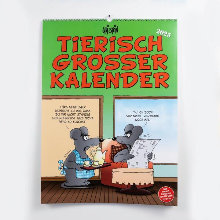 Actual product image Uli Stein Tierisch grosser Kalender 2025: monthly calendar for the wall in large format (German)