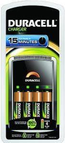 Actual product image Duracell CEF 15 15 Minute Charger (4 pcs., AAA, AA, 1300 mAh, Battery + charger)