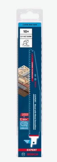 Productafbeelding Bosch Professional Zubehör Expert Hout met Metaal Slopen S 1167 XHM reciprozaagblad, 10 stuks