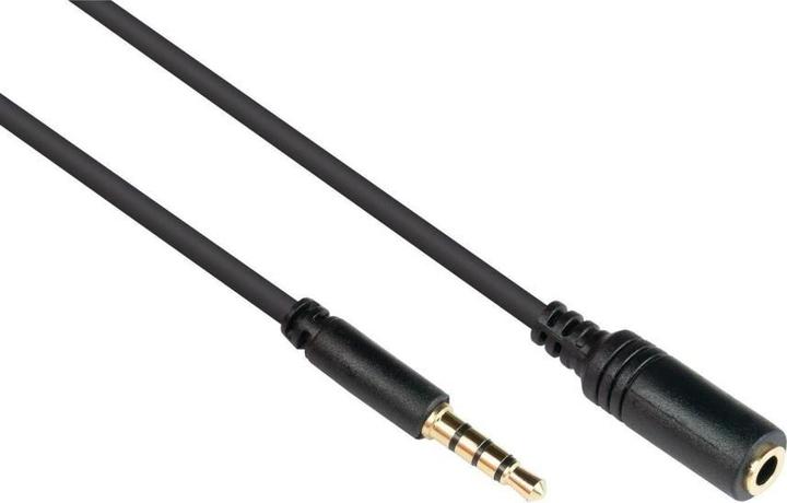 Produktbild Varia SO-32142 - Klinkenverlngerung 3,5mm, Stecker an Buchse (4polig), vergoldete K., schwarz, 1,5m (1.50 m)