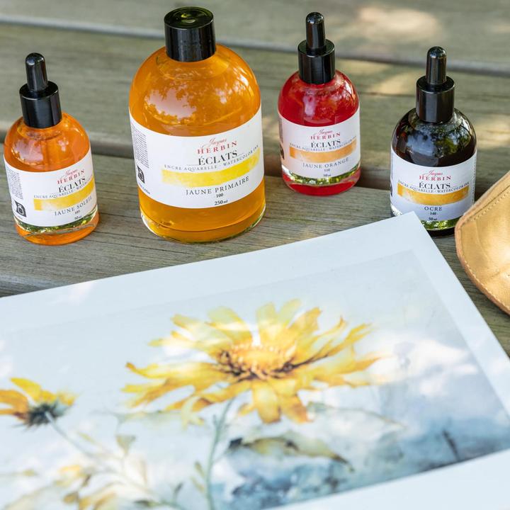 Immagine prodotto Jacques Herbin Inchiostro ad acquerello (Arancia, Argento, Bianco, Giallo, Oro, Pink, Verde, 50 ml)