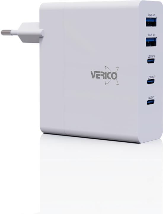Produktbild Verico Mojo 140W GaN 5 USB-Ladegerät 140W Steckdose Ausgangsstrom (max.) 3250mA Anzahl Ausgänge: 5 (140 W, 5 Ports)