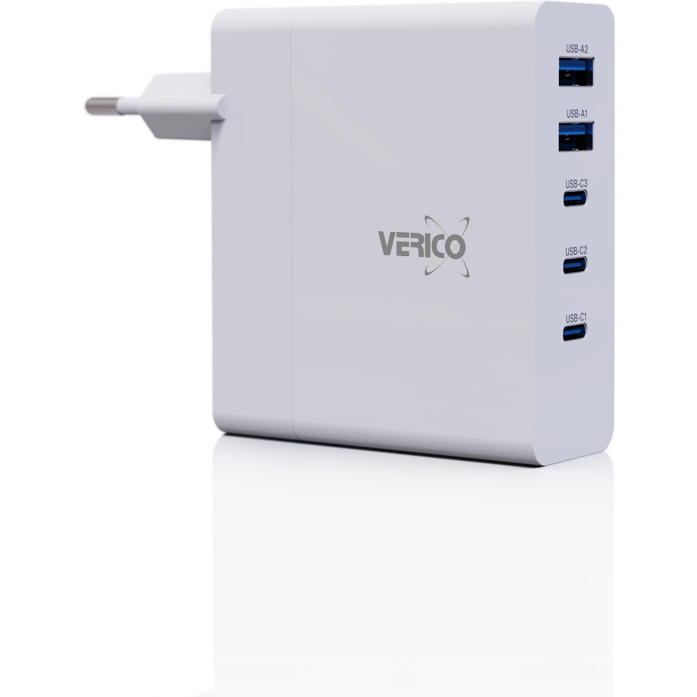 Verico Mojo 140W GaN 5 Caricabatterie USB Presa 140W Corrente di uscita (max.) 3250mA Numero di uscite: 5 (140 W), Caricatore USB, Bianco