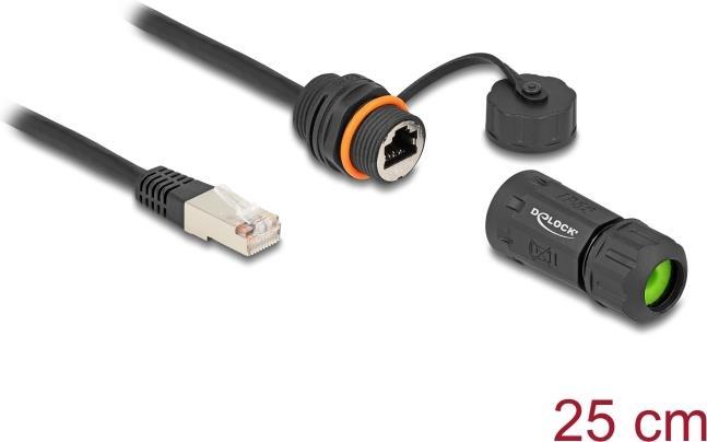 Produktbild Delock Kabel RJ45 Stecker zu RJ45 Buchse Cat.6A zum Einbau m (S/UTP, CAT6a, 0.25 m)