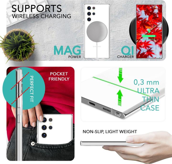 Produktbild Nalia Extrem Dünnes 0,3mm Hardcase mit 2x Displayschutz (Samsung Galaxy S23 Ultra)