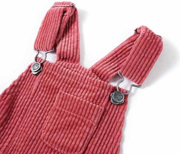 Produktbild vidaXL Kinder-Latzkleid Cord Rosa 104,Material: 100 (104)