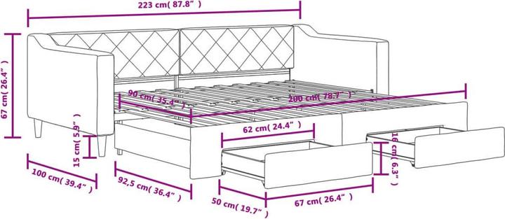 Produktbild VidaXL Mannix (90 x 200 cm)