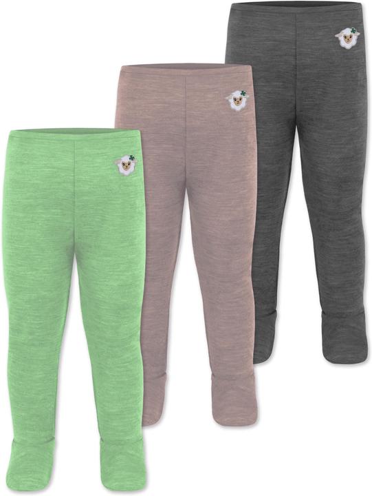 Immagine prodotto Normani Confezione da 3 pantaloni baby merino con piedini - 9543 (68)