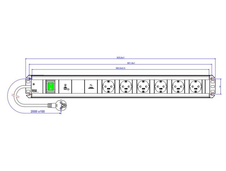 Immagine prodotto Bachmann 300.096 (6x, CEE 7/3, 2 m)