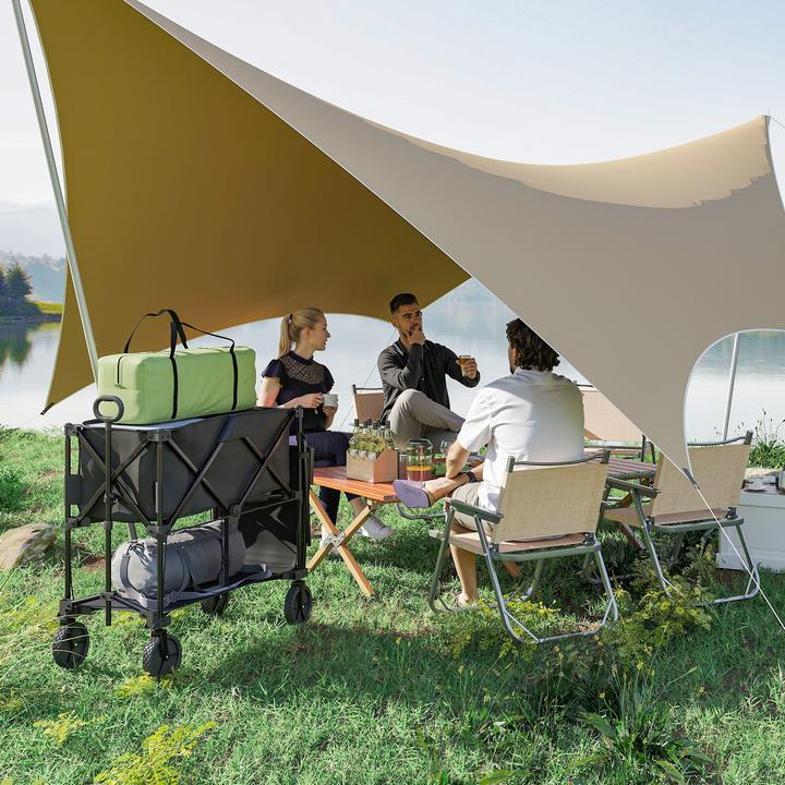 Produktbild Outsunny Gartenwagen Stahl, Polyester Schwarz