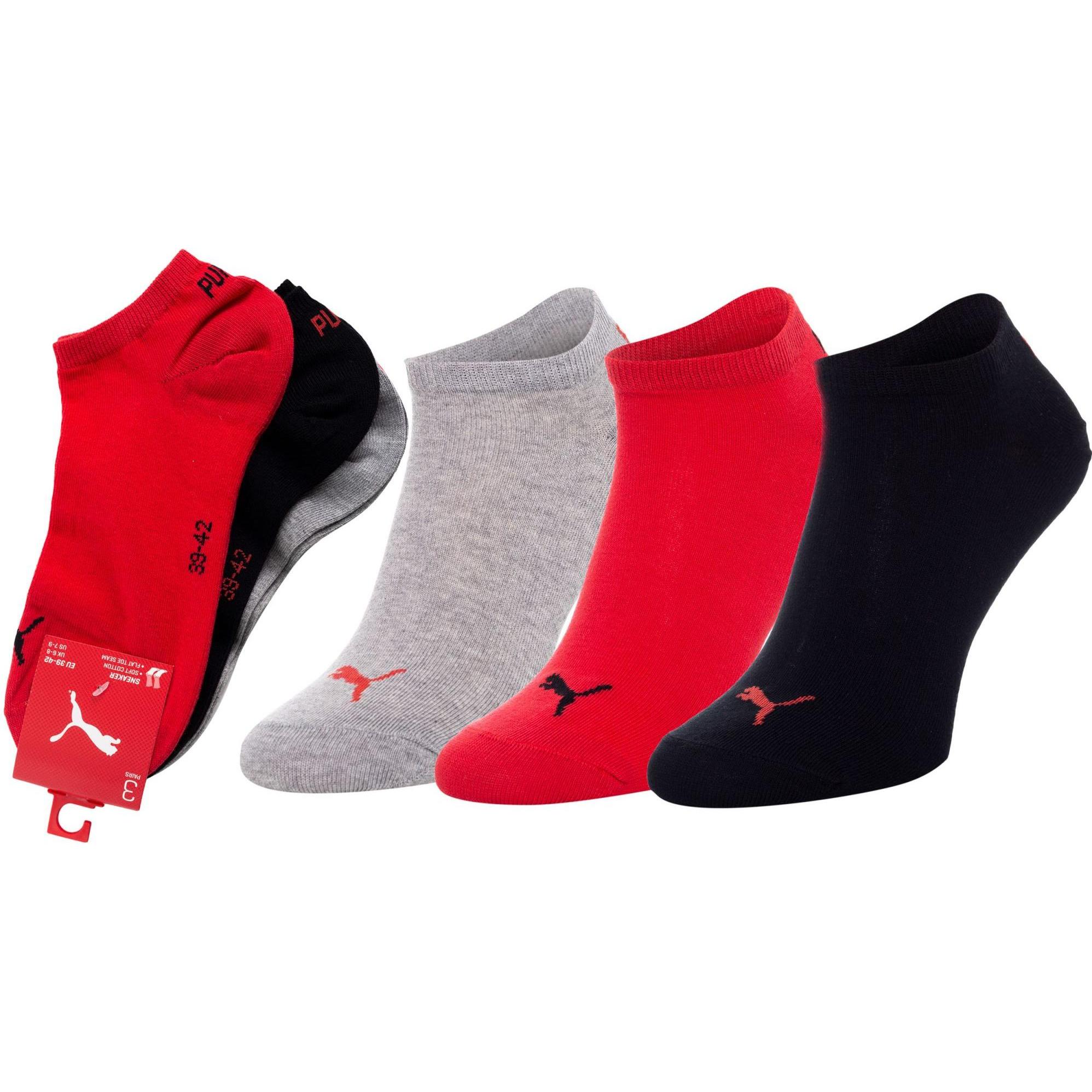 Puma, Herren, Socken, Socken Sportlich Stretch, Rot, Schwarz, Grau, (39 - 42)