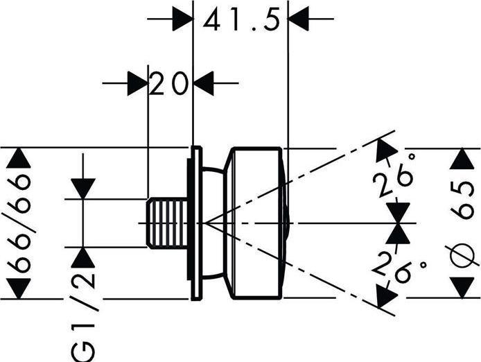 Immagine prodotto hansgrohe Doccia laterale 1 getto a rosetta quadrata (1 Tipi di raggi, 5 l/min)