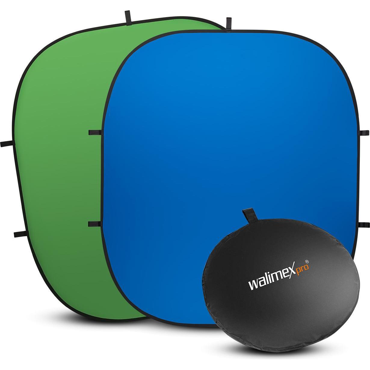 Walimex Falthintergrund (200 cm, 230 cm), Hintergrundsystem, Blau, Grün