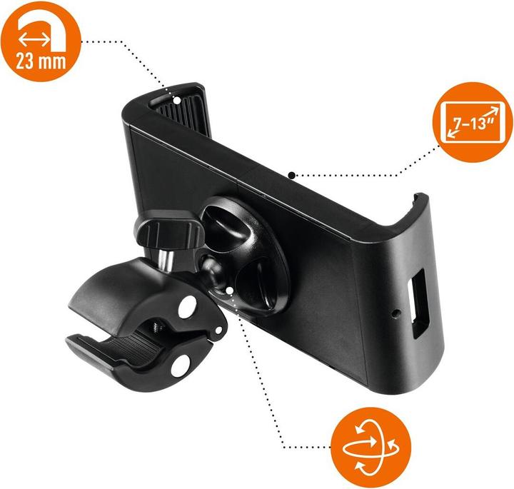 Produktbild Durable Tablethalterung TOUGH CLAMP 7-13"/-23mm/schwarz