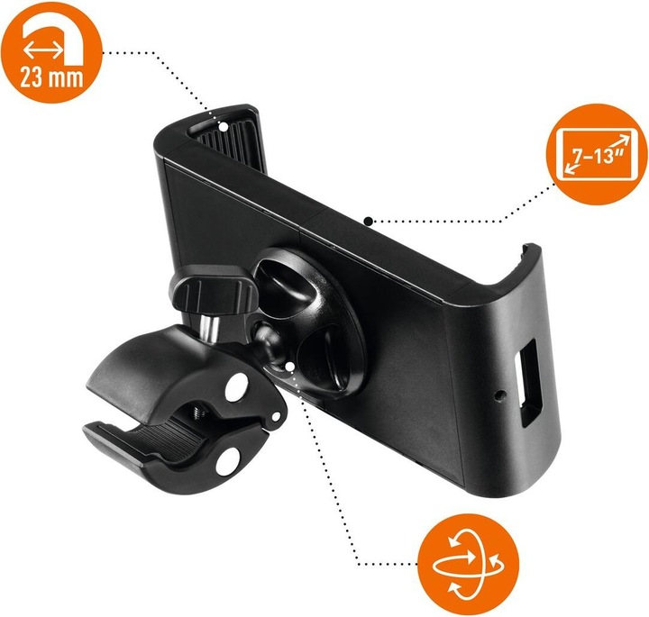 Actual product image Durable TOUGH CLAMP tablet holder 7-13"/-23mm/black