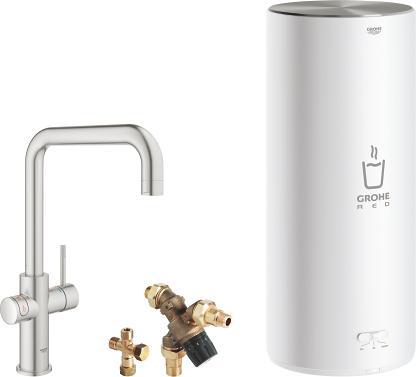 Produktbild Grohe Red 3IN1 kokendwaterkraan - U uitloop - 7L boiler - mengventiel RVS (supersteel) - 30144DC1