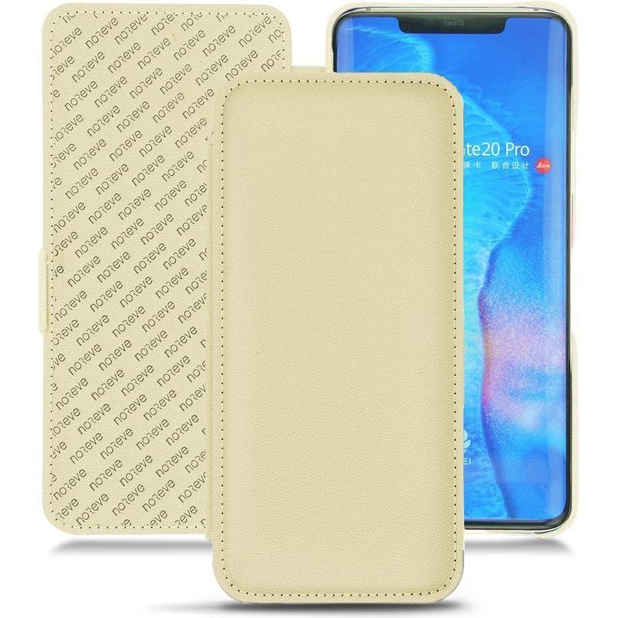 Noreve Lederschutzhülle horizontal (Huawei Mate 20 Pro), Smartphone Hülle, Beige