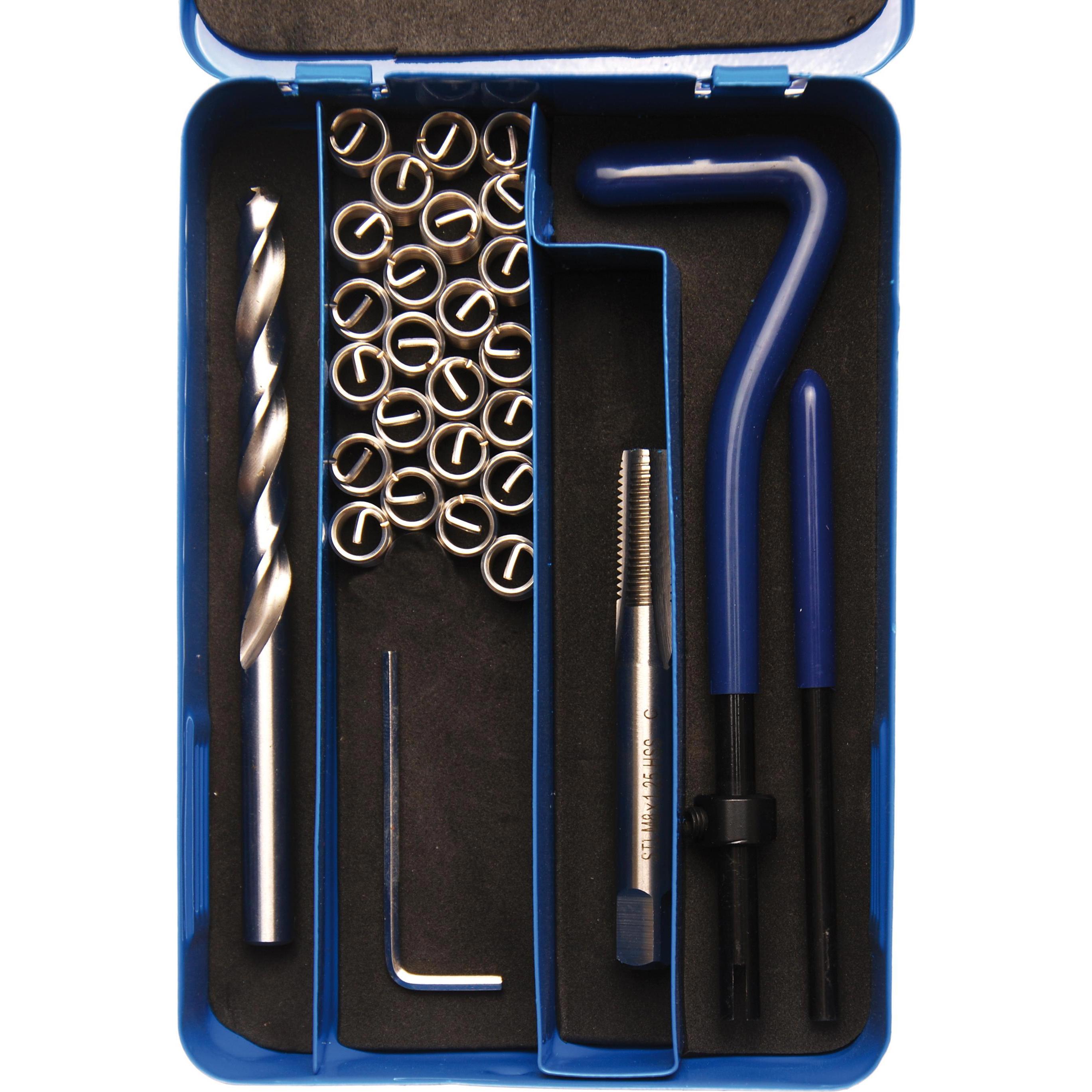 BGS, Gewindeschneider + Gewindebohrer, Gewinde-Reparatursatz M8 x 1,25 mm 29-tlg.