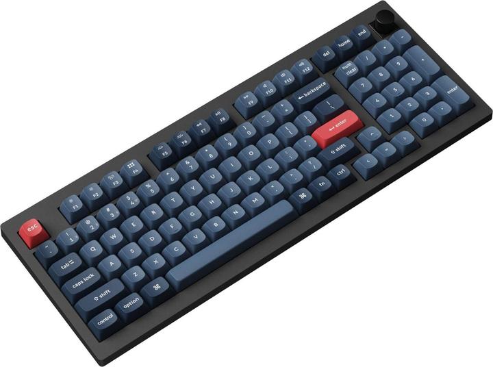 Immagine prodotto Keychron Tastiera meccanica wireless V5 Max QMK/VIA RGB con manopola rossa (nero) (US, Cablato, Senza fili)
